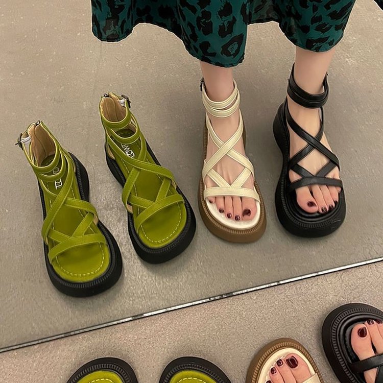 이브닝 브리즈 크로스 스트랩 플랫폼 샌들 여성용 두꺼운 - Insole Memory Foam 리뷰 및 가격